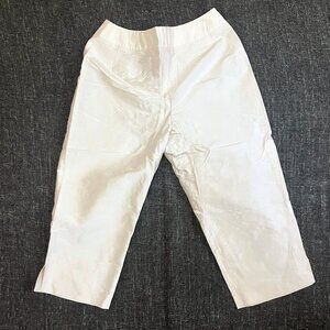Raw Silk Wide Leg Cropped Pants